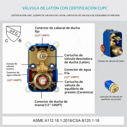Vista 5 de Sistema de ducha de oro cepillado de 12 pulgadas para baño, cabezal de ducha de lluvia dorado de alta presión con rociador de mano, accesorios