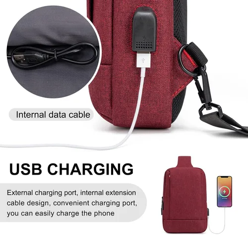 Vista 3 de ecosmile Bolso bandolera bandolera bandolera para hombres y mujeres, bolsas de viaje para trabajo