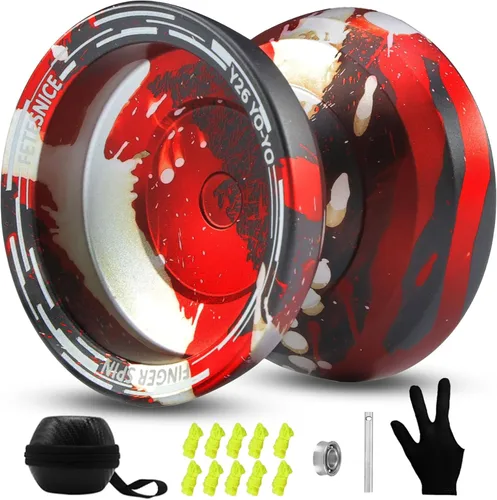 Vista 9 de FETESNICE Yoyo profesional de mariposa Y26 - Yoyo giratorio de dedo de doble modo receptivo/no responde, para niños, adultos y jugadores