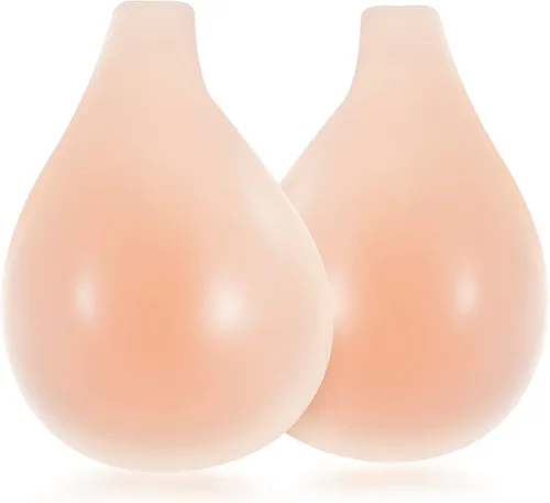Vista 7 de Brasier adhesivo de silicona autoadhesivo, invisible, sin espalda, profundo en V, para copa ABC, color nude, para mujer, Desnudo