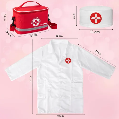 Vista 7 de Kit de doctor para niños, juego de 34 piezas de doctor para niños pequeños de 3-5 años con bolsa de almacenamiento médico y estetoscopio real