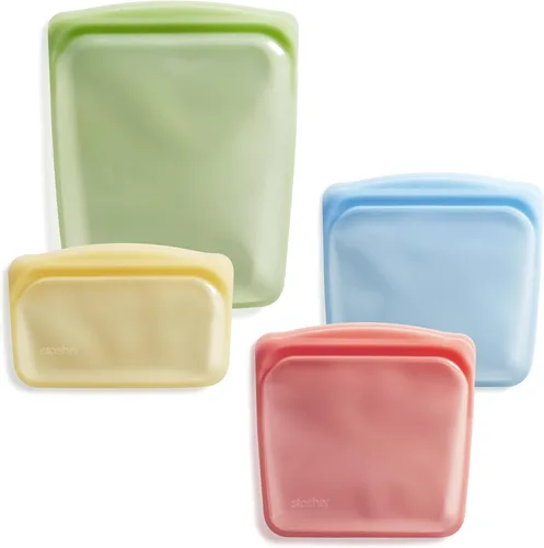 Vista 9 de Bolsa de almacenamiento reutilizable de silicona Stasher, paquete de 4, bolsas de congelador reutilizables, aptas para microondas, lavavajillas