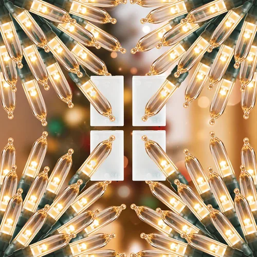 Vista 15 de Luces de Navidad con batería Brightown, 8 pies, 20 luces LED mini con temporizador, luces de árbol de Navidad para dormitorio, interior, exterior
