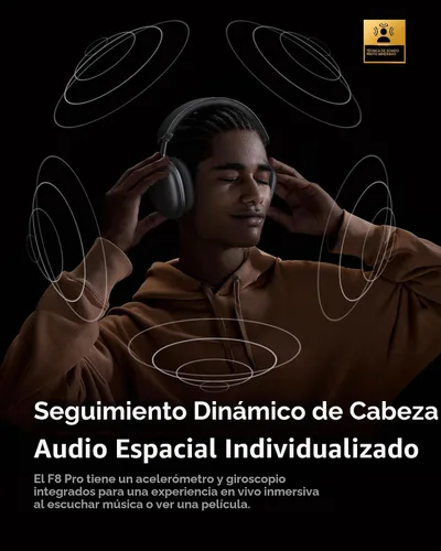 Vista 2 de Picun F8 Pro - Auriculares híbridos con cancelación activa de ruido con múltiples modos, auriculares inalámbricos Bluetooth sobre la oreja, tiempo