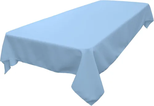 Vista 154 de LA Linen Mantel rectangular lavable de popelín de poliéster, resistente a las manchas y a las arrugas, cubierta de mesa 60x84, mantel de tela