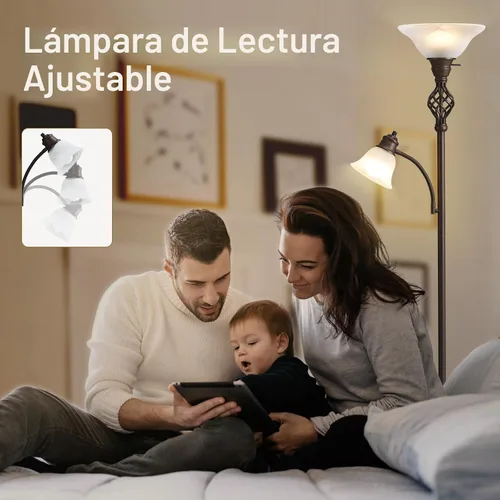 Vista 5 de GyroVu Lámpara de pie Torchiere para sala de estar, luz de lectura LED