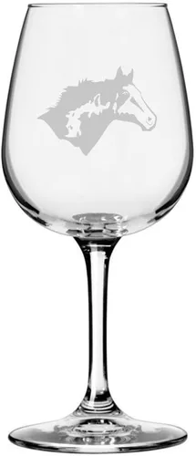 Vista 49 de Abaco Barb Body Horse - Copa de vino grabada multiusos (12.75 onzas) Unique Gifts for Horse Lovers, Personalized Wine Glasses, All-Purpose