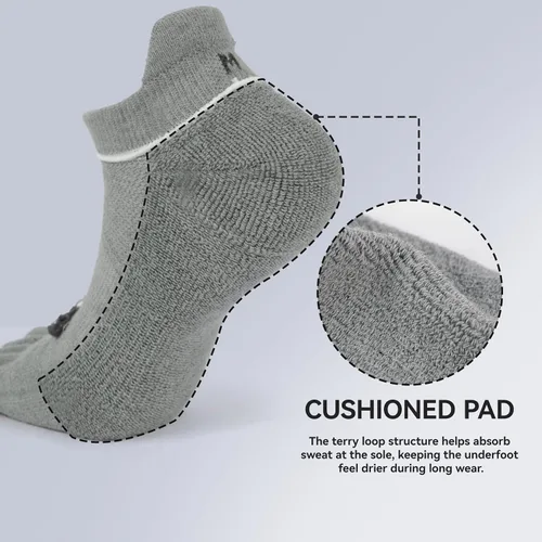 Vista 4 de Coolmax - Calcetines de cinco dedos para correr para hombres y mujeres, calcetines atléticos con soporte de arco para correr, caminar, senderismo