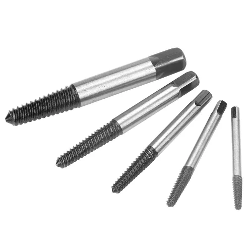 Vista 4 de Juego de extractor de pernos, herramienta de extracción de tornillos, 5 pernos oxidados de acero al cromo vanadio para corrección de rosca