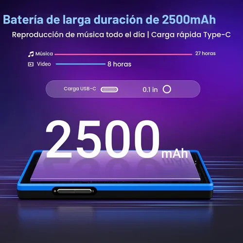 Vista 8 de MECHEN Android13 Reproductor MP3 160GB 5" 1080P IPS Bluetooth 5.0 WiFi Negro 160GB(4+32+128GB Card), 5" 720x1280 Display, Play Store for