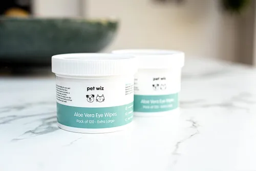 Vista 4 de pet wiz Toallitas de ojos de aloe vera para limpiar perros y gatos - Extra grandes