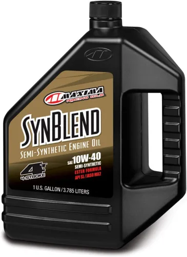 Vista 4 de Maxima Racing Oils 349128B-2PK Syn Blend4 10w40 Aceite Sintético Mezclado para Motor de Motocicleta Botella 1G, Paquete de 2
