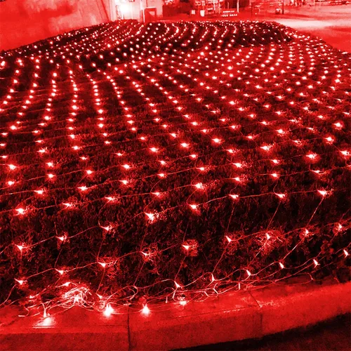 Vista 7 de Waterglide - Luces de red de San Valentín para exteriores, 12 x 5 pies, 360 luces LED de malla con 8 modos de iluminación, luces impermeables