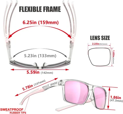 Vista 3 de EAZYRUN ER00 - Lentes de sol polarizados HD para mujeres y hombres, pesca, correr, conducir, senderismo, golf, deportes al aire libre