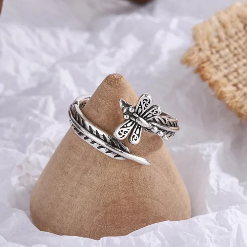 Vista 170 de Anillo de plata de ley 925, minimalista, ajustable, hecho a mano, para mujeres y niñas