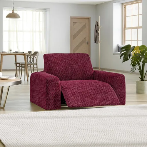 Vista 2 de PAULATO BY GA.I.CO. Funda para sillón, sofá, desmontable, para muebles, elástica, de doble vista, hecha en Italia, colección Mille Righe Borgoña