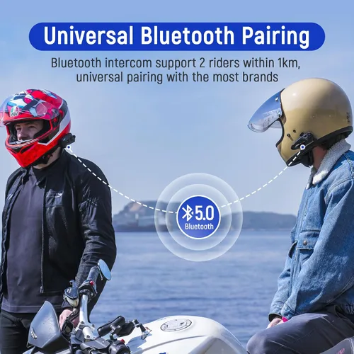 Vista 7 de LEXIN MeshCom - Auriculares Bluetooth para motocicleta, sistema de comunicación de malla para 24 conductores, intercomunicador de casco