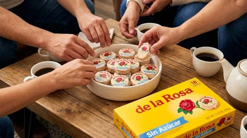 Vista 6 de De la Rosa Mazapan Sugar Free, Peanut Candy 18 piezas Hecho con cacahuetes