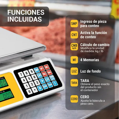 Vista 6 de Báscula electrónica Pretul 88.2 lbs de capacidad multifunción