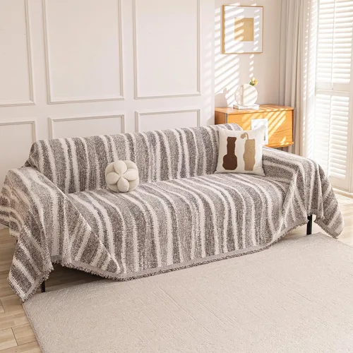 Vista 22 de MEETSKY Funda Negra de Silla de Tamaño Grande, Funda de Chenilla para Sillón/Sofá de 1 Cojín para Perro, Fundas de Sofá Protector de Muebles