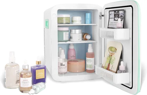 Vista 4 de Cooluli minirefrigerador de 15 L para habitación, auto, escritorio de oficina y dormitorio universitario; enfriador y calentador portátil de 12 V