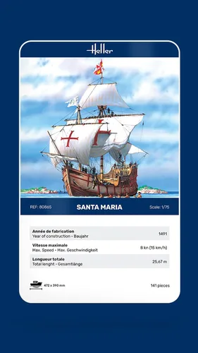 Vista 6 de Heller Christopher Columbus' Santa Maria Boat Model Kit de construcción
