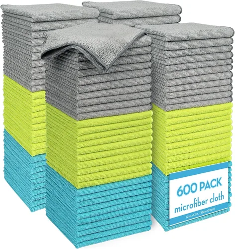 Vista 41 de AIDEA - Paño de limpieza de microfibra negro, 12 unidades, trapos de limpieza absorbentes de 12 x 12 pulgadas Microfiber Towels for Cars Lint Free