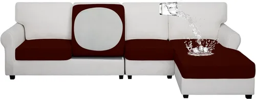 Vista 44 de Easy-Going Funda de cojín 100% impermeable para asiento de sofá, funda de cojín elástica de muebles, para niños, mascotas, cojín de sofá biplaza