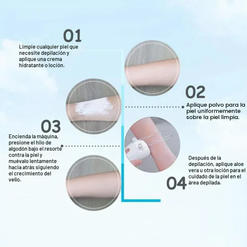 Vista 4 de Ejoyous Depiladora eléctrica de hilo de cejas de cara, carga USB, máquina de depilación de hilo de algodón, mujeres niñas damas