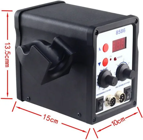 Vista 2 de 8586 AC 110V 700W 2 en 1 SMD Rework Estación de soldadura pistola de aire caliente hierro de soldadura con regalos gratis para reparación