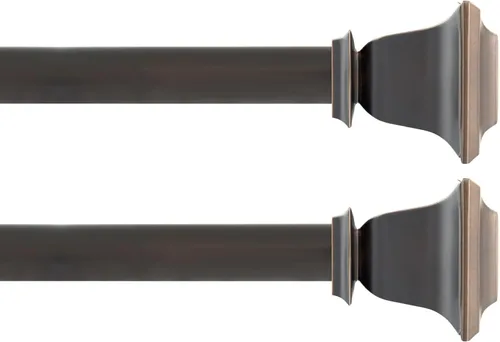 Vista 37 de Deco Window - Varilla ajustable para cortinas para ventanas de 18 a 44 pulgadas, poste de hierro de 1 pulgada extendible de alta resistencia
