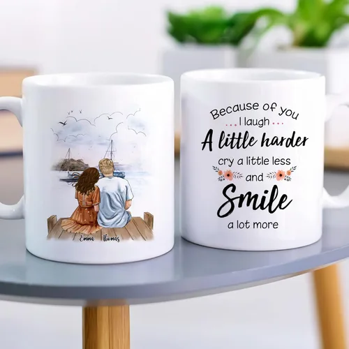 Vista 3 de Gossby Taza de café personalizada para parejas, regalo personalizado para pareja, con diseño, nombre, aniversario, día de San Valentín, regalo