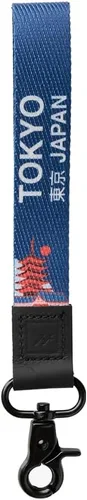 Vista 10 de Correa de muñeca de Thread Wallets para hombres y mujeres, llavero de pulsera para insignia, billetera y correa de muñeca para teléfono Negro