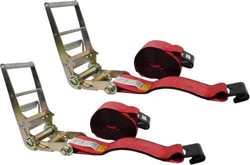 Vista 11 de Mytee Products Correas de trinquete de gancho plano de 4 pulgadas, correas de amarre de trinquete resistentes de 4 x 20 pies con ganchos planos