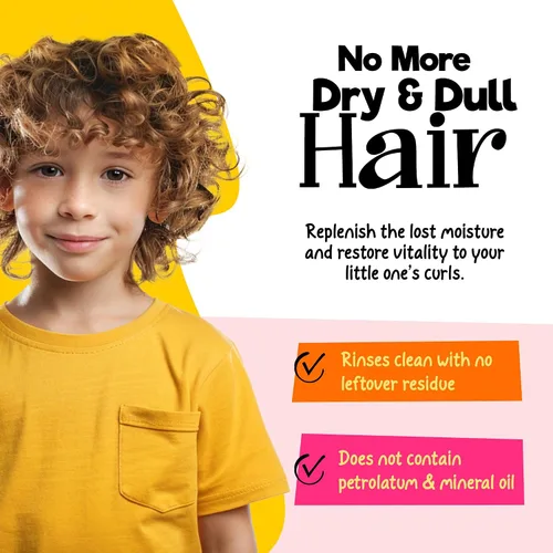 Vista 5 de CurlyKids Crema mixta para el cuidado del cabello para niños, amarillo 6 onzas