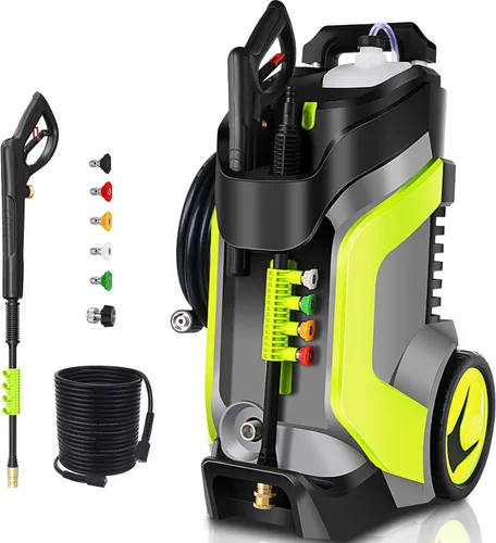 Vista 10 de Lavadora a presión eléctrica 5000PSI 4.0GPM con manguera de presión M22-0.551 in 33 pies, rociadores eléctricos de alta presión con limpiador