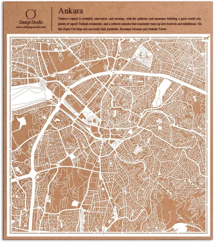 Vista 92 de O3 Design Studio Aberdeen - Mapa de papel cortado en papel blanco de 12 x 12 pulgadas