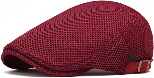 Vista 16 de Sombrero de malla para hombre, transpirable, para verano, boina, Gatsby, hiedra, gorra de conducción, gorra de golf ajustable