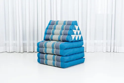 Vista 5 de Leewadee Cómodo colchón japonés de suelo, cama tailandesa con cojín triangular, colchón futón, tapete de masaje tailandés extra largo, 89 x 20 Sf22