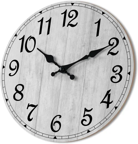 Vista 13 de Reloj de pared de 8 pulgadas, reloj analógico silencioso con pilas A-azul Blanco Marrón