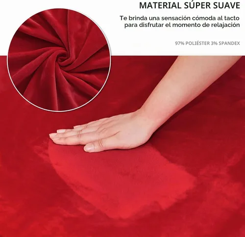 Vista 2 de NICEEC Funda para Sofá Súper Suave de 1 Pieza Funda Roja para Sofás Elástica Universal de Spandex Fundas para Sofá para Sala de Estar Fácil Ajuste