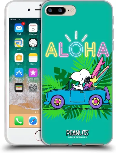 Vista 41 de Head Case Designs Funda de gel suave con licencia oficial de Peanuts Tropical Surf Snoopy Aloha Disco compatible con Apple iPhone 13 Mini Surf