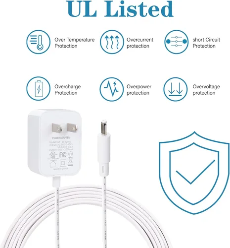 Vista 6 de Cable de alimentación de 5 V para escotilla, reposo + y reposo Mini máquina de sonido Chager - Enchufe estilo barril