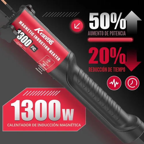 Vista 3 de Calentador de inducción de 1300 W 110 V, extracción de pernos, herramienta de calentador de inducción magnética de mano con 5 bobinas