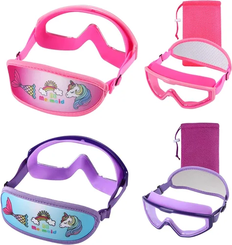 Vista 11 de Kids Swim Goggles Age 3-8, Toddler Goggles No Hair Pull,Child Swimming Mask Fabric Strap