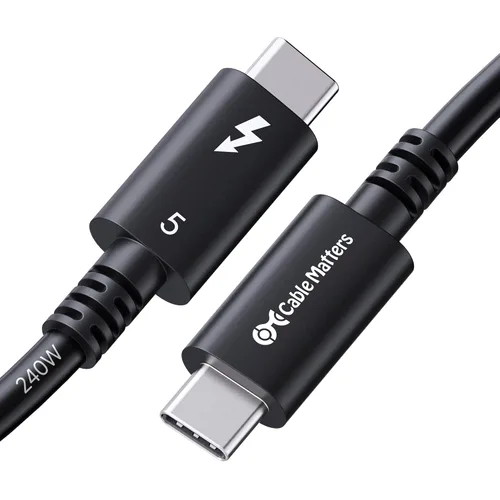 Vista 7 de Cable Matters [Certificado Intel] Cable Thunderbolt 5 de 80 Gbps, 1 pie/1.0 ft