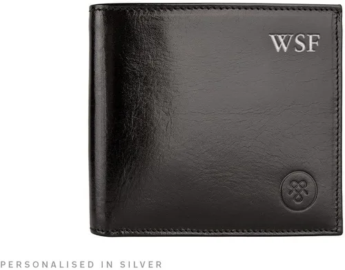 Vista 9 de Maxwell Scott - Cartera plegable de piel de lujo para hombre The Vittore Billetera clásica para recibos, Negro