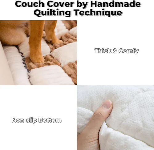 Vista 3 de FUNNY FUZZY Fundas de Sofá para Mascotas, Fundas de Sofá para Perros Lavables Protector de Sofá para Perros Color Crema Fundas de Sofá de Muebles