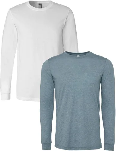 Vista 153 de Canvas Filmore 3501 - Camiseta de 4.2 onzas para hombre manga larga (1) Ceniza + (1) Jaspeado atlético