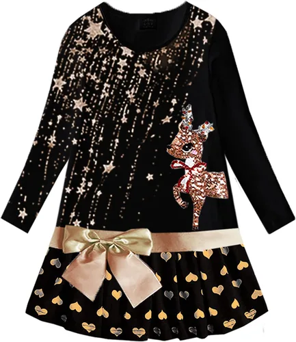 Vista 13 de VIKITA - Vestidos de invierno para niñas, de manga larga, ropa escolar para niñas de 2 a 12 años Alh5805